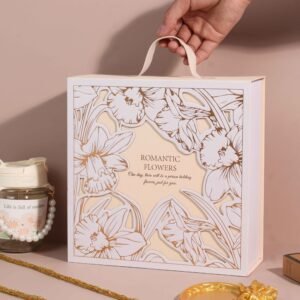 Luxury Wedding Gift Box with Leather Handle – Wholesale Custom Rigid Box