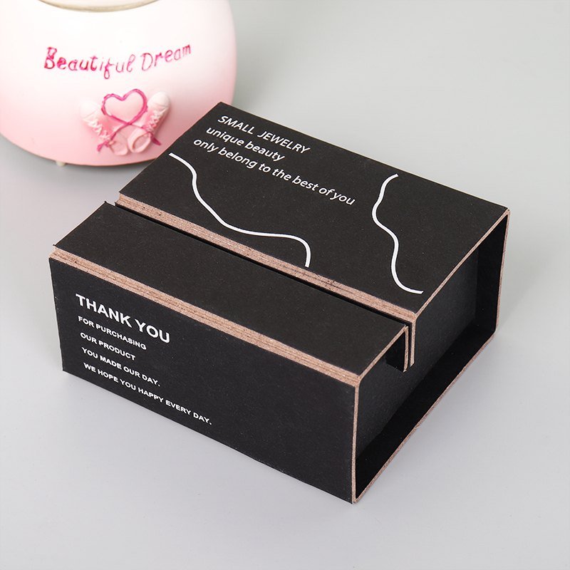 Black foldable paper jewelry box – classic and versatile