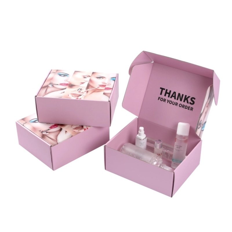 Corrugated box color options – white black pink green for brand customization