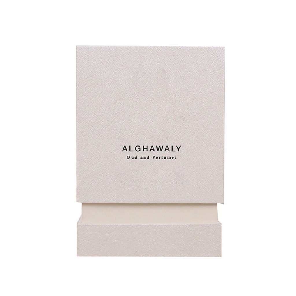 Custom magnetic lid and base perfume box manufacturer – OEM rigid two-piece box with black foil stamping