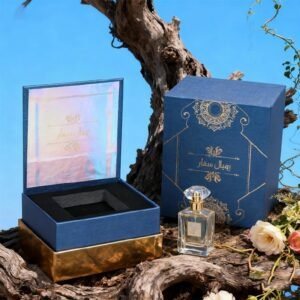 Deep blue perfume box – gold stamping, deep luxury