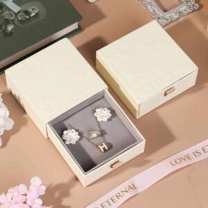 Embossed pattern on jewelry box surface – dual sensory experience of sight and touch