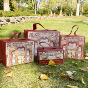 European Palace Wedding Gift Box Set – Retro Red Pattern Four-Piece Wholesale