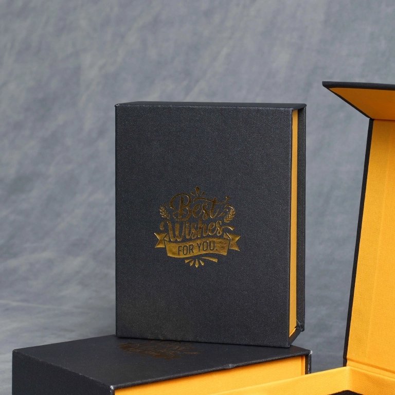 Custom Perfume Gift Box – Black and Gold Luxury Packaging Manufacturer Gift box manufacturer production line – 100000 boxes monthly capacity with automated machines