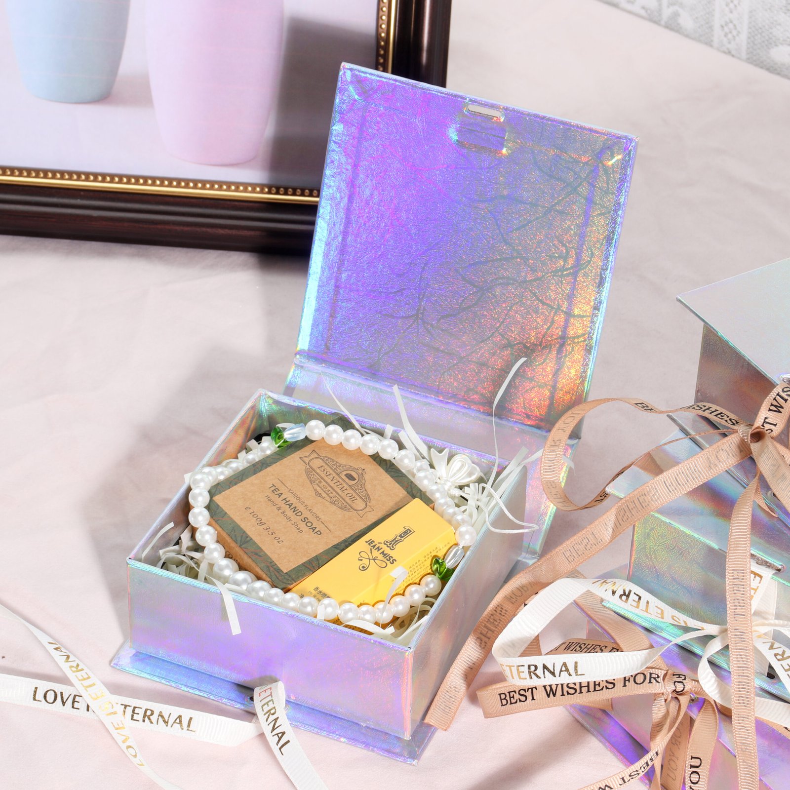 holographic jewelry box with ribbon – custom luxury gift box manufacturer holographic jewelry box with ribbon – custom luxury gift box manufacturer