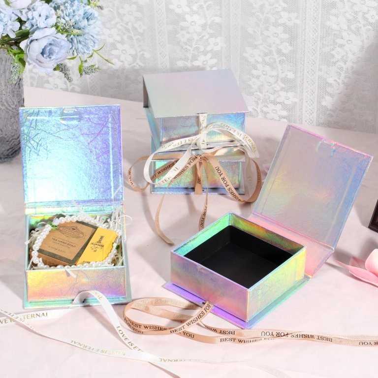 Holographic Jewelry Box with Ribbon – Custom Luxury Gift Box Manufacturer holographic jewelry box with ribbon – custom luxury gift box manufacturer