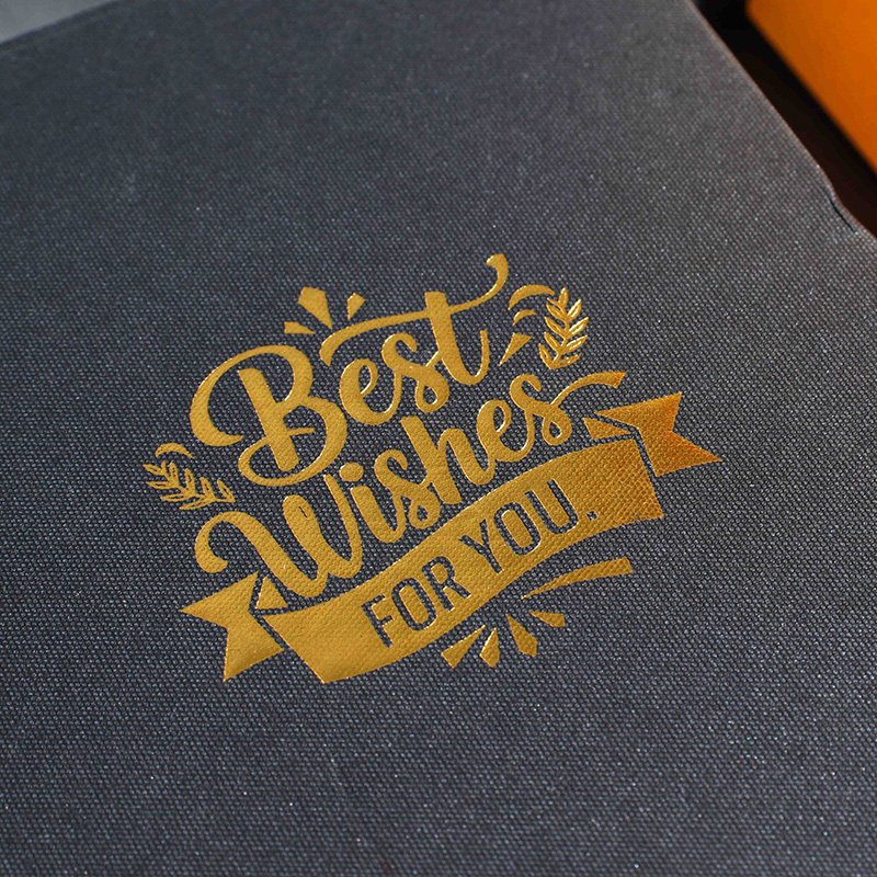 Custom Perfume Gift Box – Black and Gold Luxury Packaging Manufacturer Hot stamping on black textured specialty paper – premium finishing for custom perfume gift box