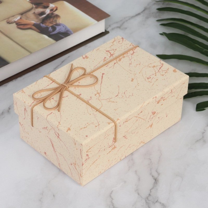 beige paper gift box – four sizes top and bottom box wholesale