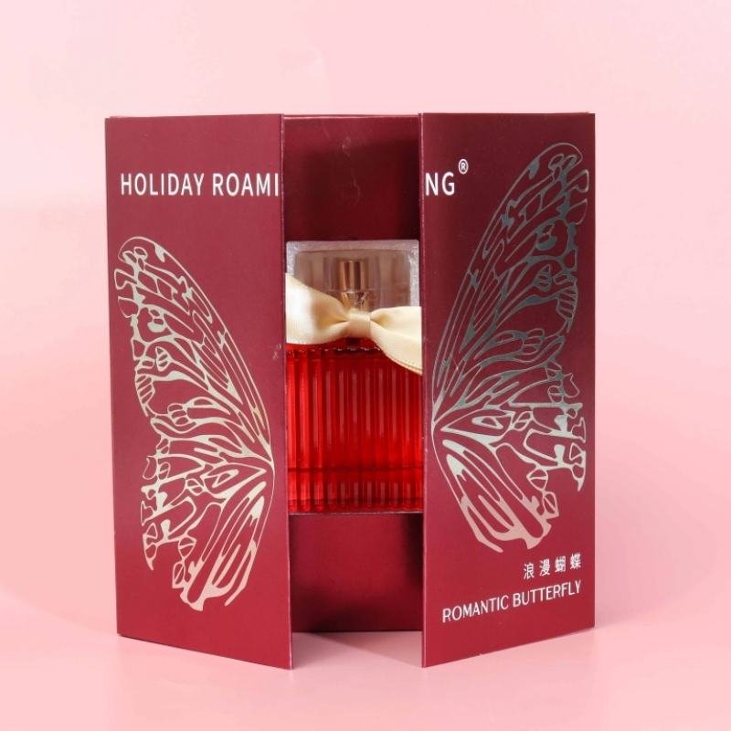 Gold-Stamped Butterfly Perfume Box – Luxury Double-Door Gift Manufacturer Pink butterfly perfume gift box – gentle and romantic, ideal for weddings and anniversaries