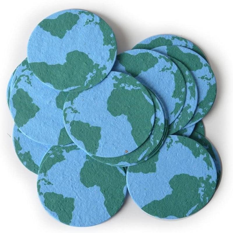 Plantable Seed Paper – Custom Eco-Friendly Manufacturer Seed paper earth shape – 100 pack, eco-friendly party favor