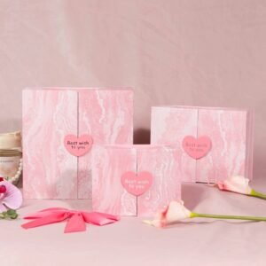 Three size pink Valentine‘s Day gift box wholesale set – 17x13x6.3cm, 20x15x7cm, 23x23x10cm