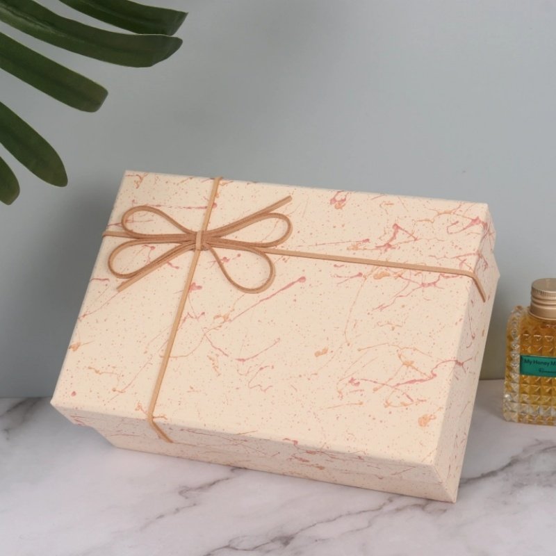 beige paper gift box – four sizes top and bottom box wholesale