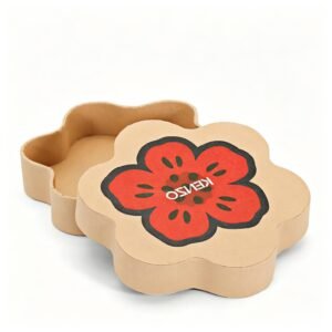 Custom Shaped Lid and Base Box Manufacturer – OEM Rigid Gift Box Factory Unique die-cut shape gift box opened – custom petal shape lid and base two-piece construction