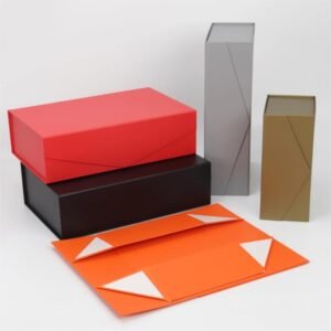 Foldable Book Shape Gift Box – Eight Colors V-Shape Flip Top Wholesale