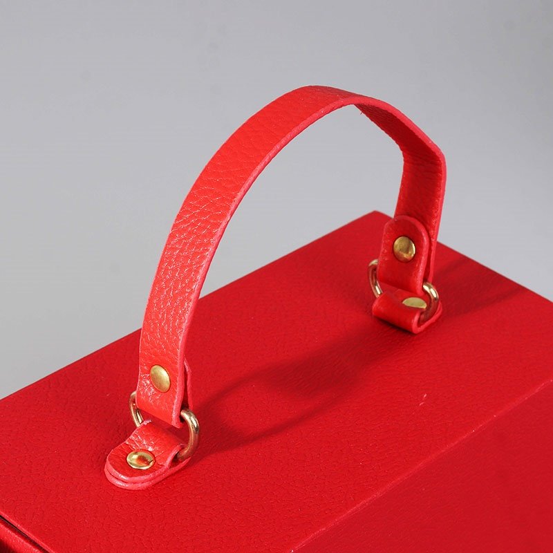 Vibrant red trapezoidal gift box – passionate color for weddings tea wine and chocolate brands