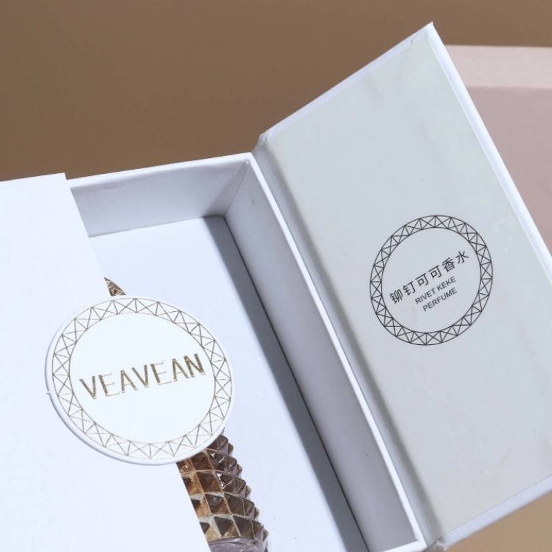 White Luxury Perfume Box – Double Door Custom Logo Packaging White perfume box for luxury gift packaging – elegant presentation