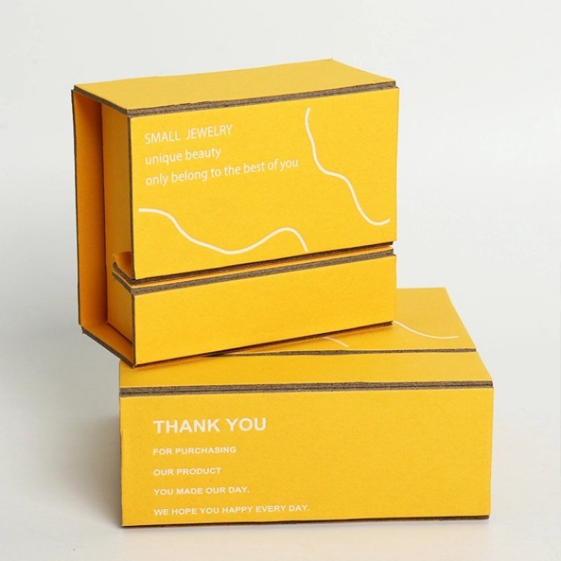  Yellow foldable jewelry gift box – bright and energetic