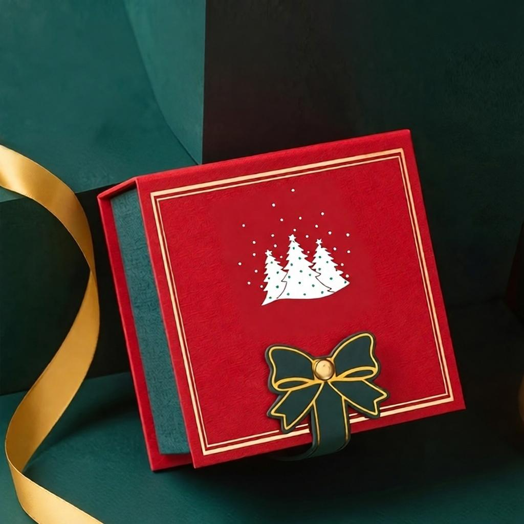 Custom luxury red rigid gift box with magnetic closure