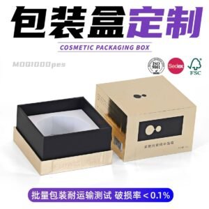 Custom Black Tin-Top Handmade Box with Gold/Silver Foil for Skincare